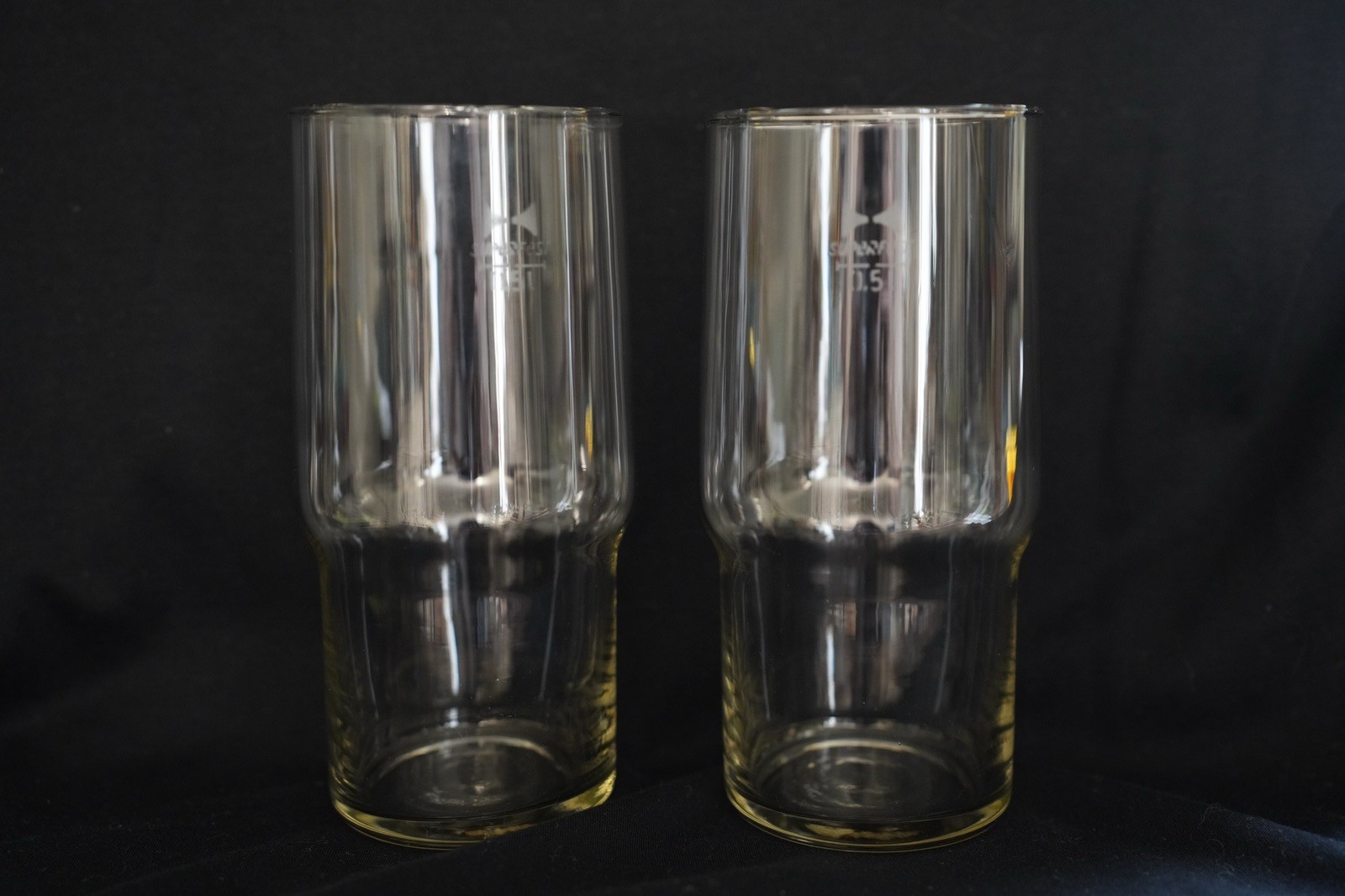 Superfest GDR glass 0.5l 500ml 2 Blemished Glasses Tough German Soviet Glassware
