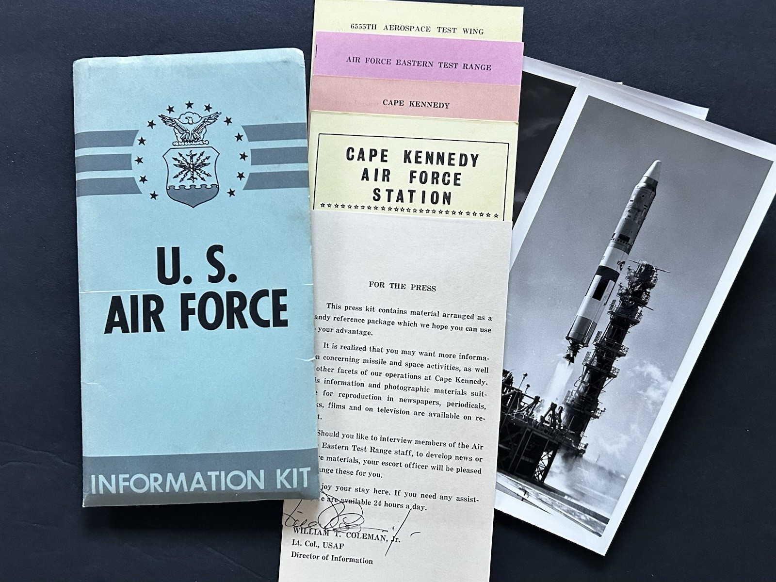 1964 U.S. Air Force Eastern Test Range Press Information Kit Folder Lot