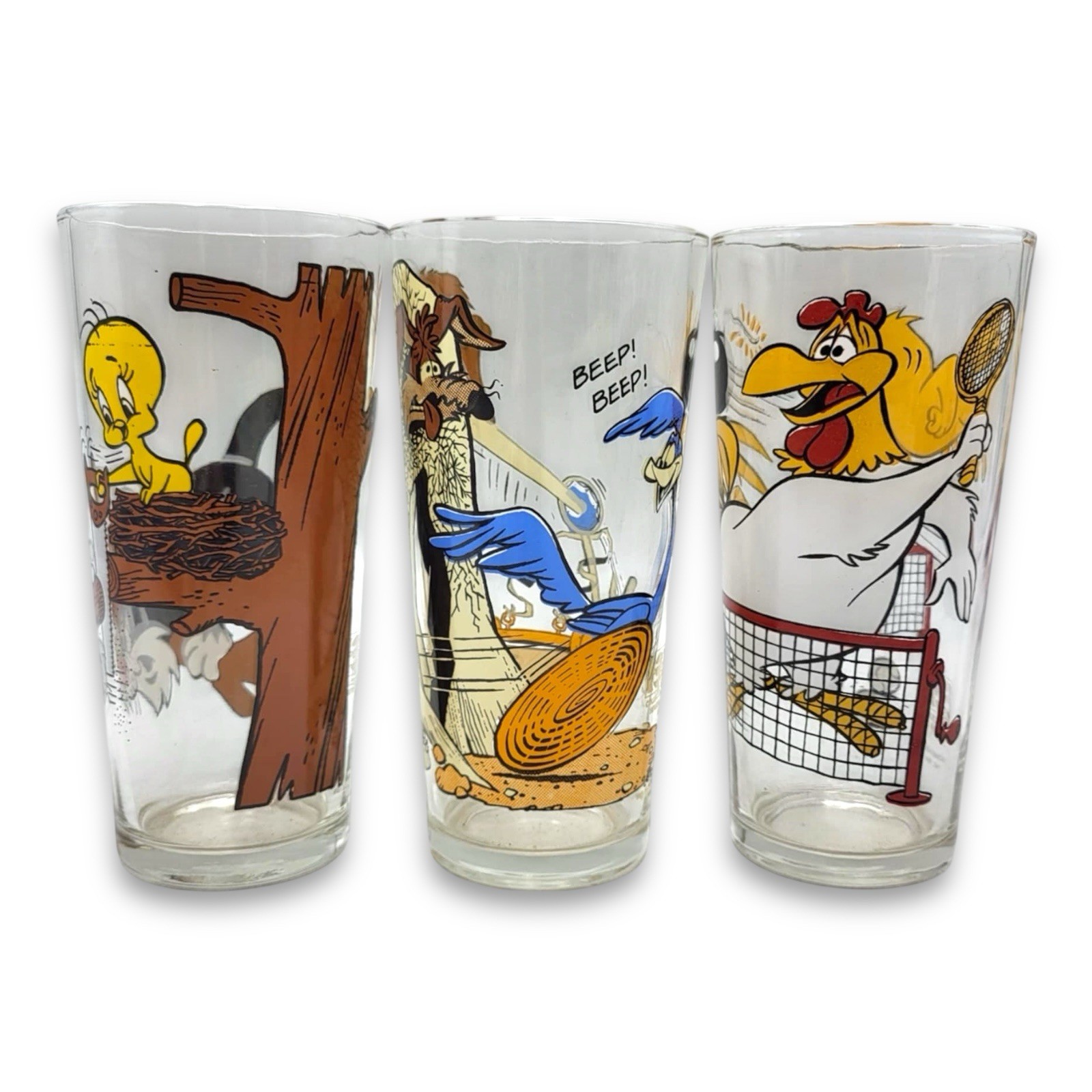 Vintage Looney Tunes Pepsi Glasses Set of 3 Burger King Promo 1975 Tweety Coyote Vintage Looney Tunes Pepsi Glasses Set of 3 Burger King Promo 1975 Tweety Coyote