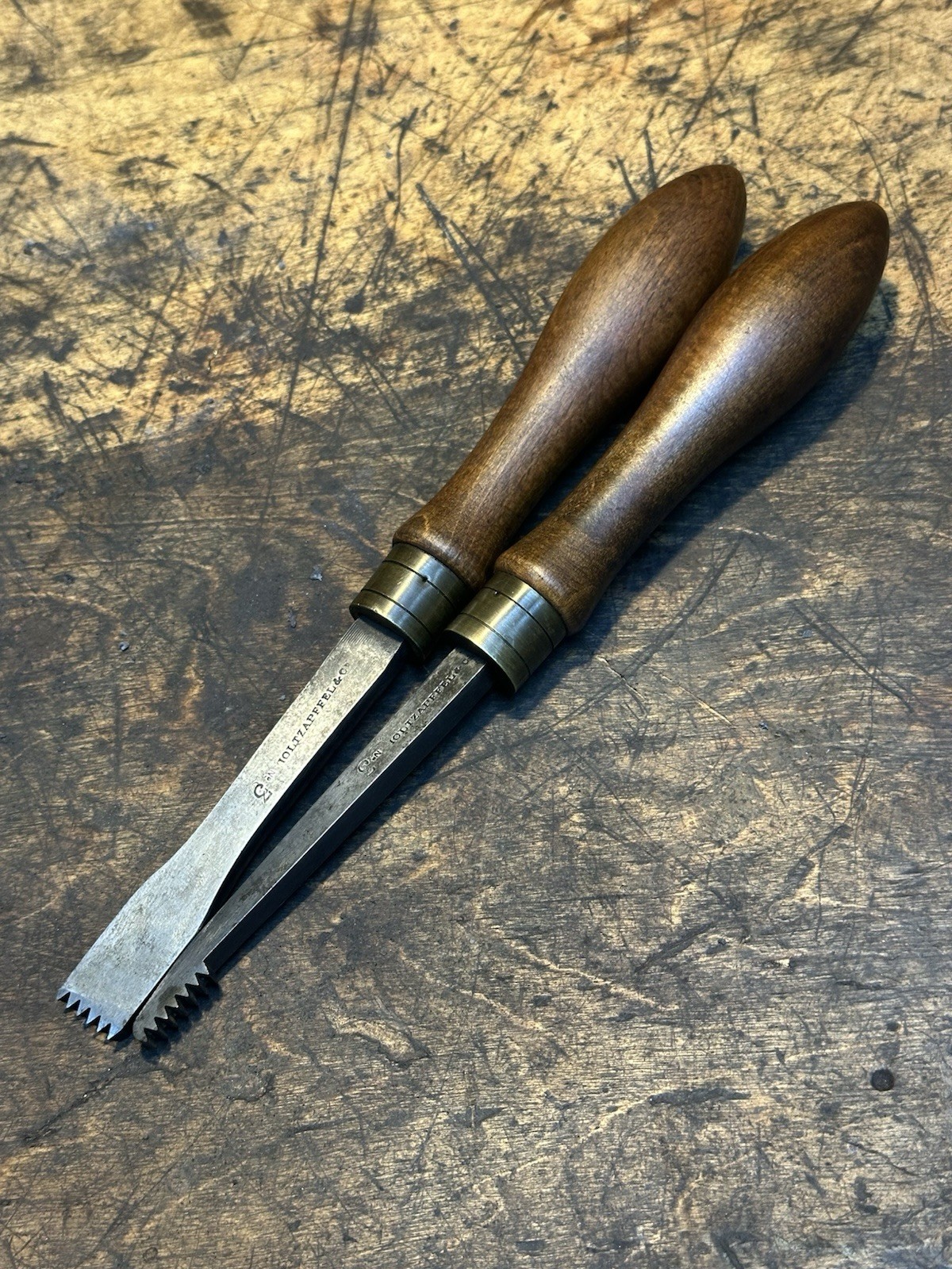 Rare Pair of Matched No.3 Inside & Outside Thread Chasers by Holtzapffel & Co Rare Pair of Matched No.3 Inside & Outside Thread Chasers by Holtzapffel & Co
