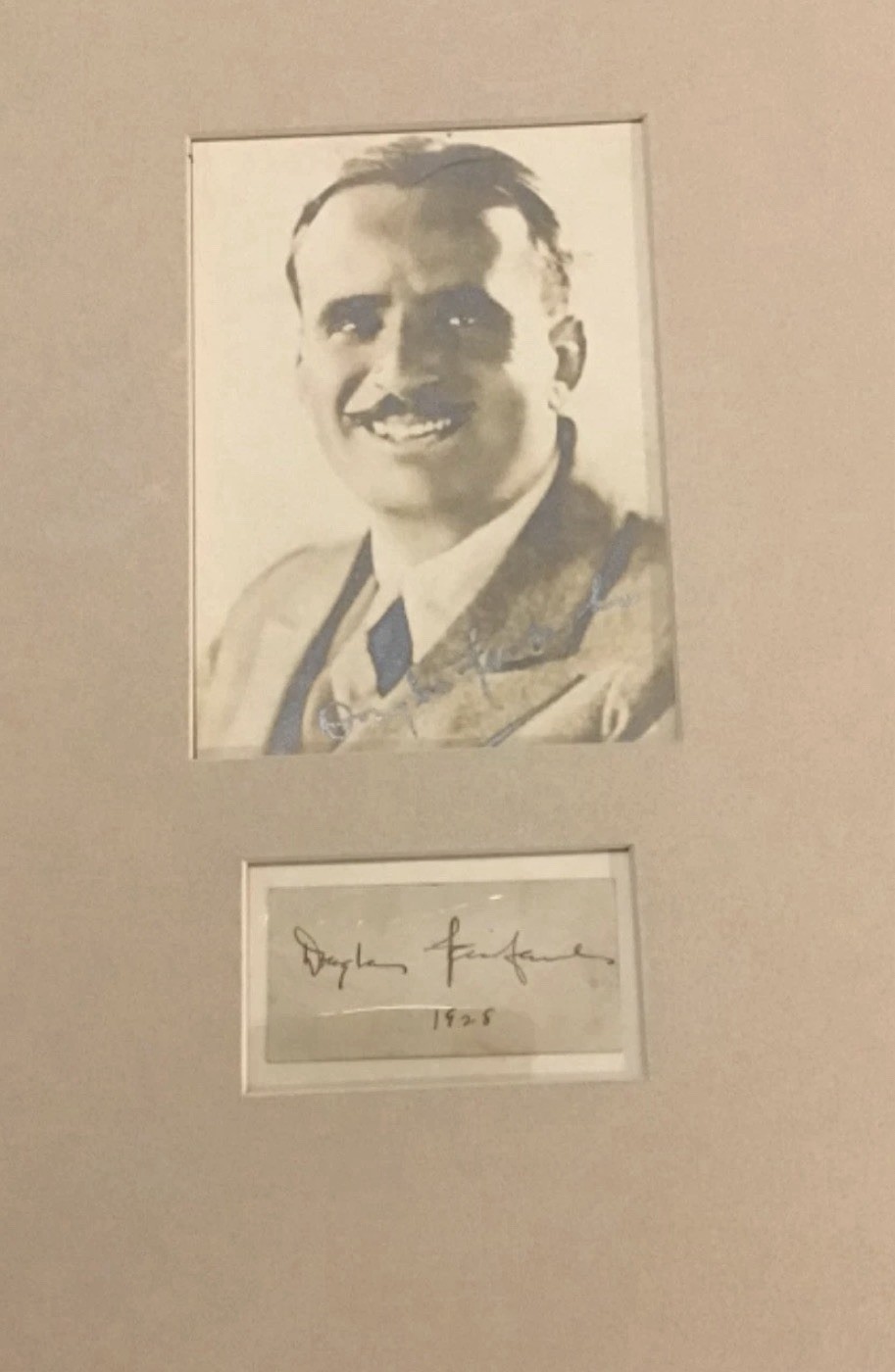 Douglas Fairbanks Sr. Very Rare & Early 1928 Signed AutographedMatted 7x9 + Cut Douglas Fairbanks Sr. Very Rare & Early 1928 Signed AutographedMatted 7x9 + Cut