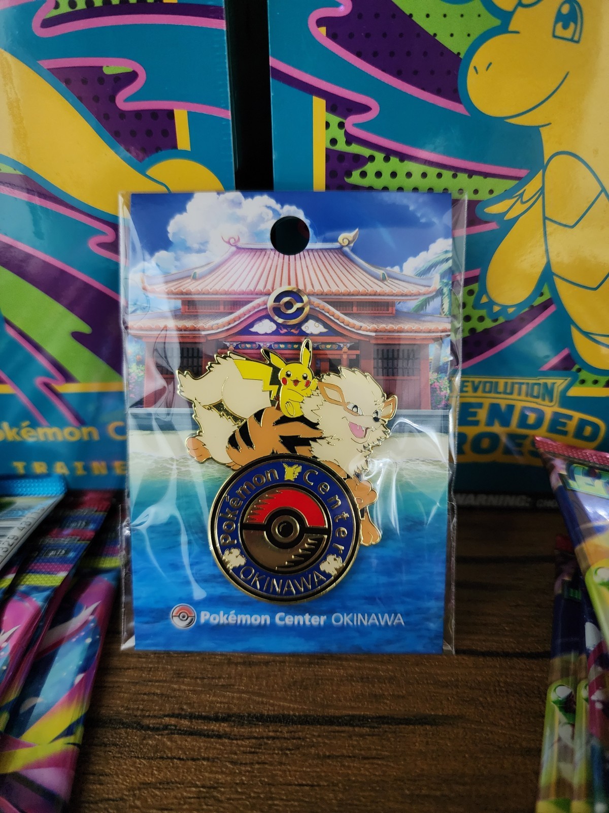 Pokemon Center Okinawa Japan EXCLUSIVE Pikachu Arcanine Logo Pin Sealed Pokemon Center Okinawa Japan EXCLUSIVE Pikachu Arcanine Logo Pin Sealed