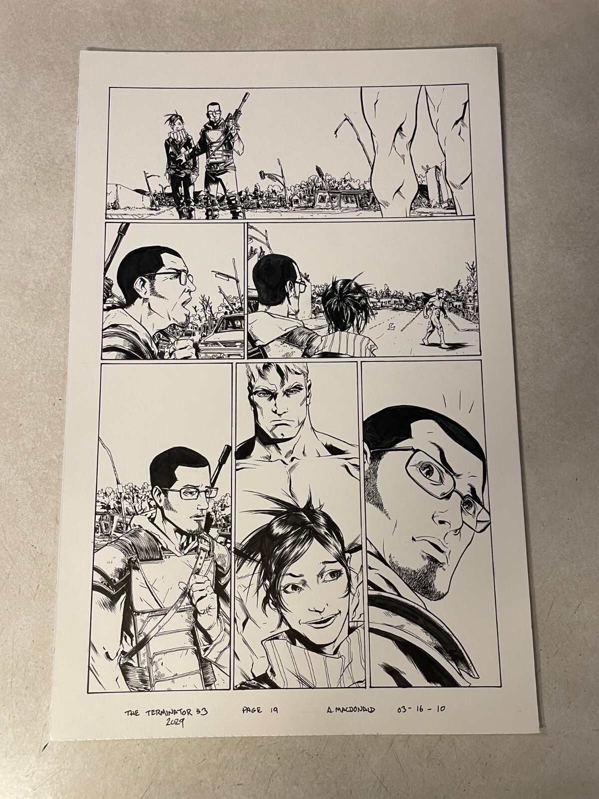 TERMINATOR 2029 #3 original comic art naked TERMINATOR time travel REESE CONNOR TERMINATOR 2029 #3 original comic art naked TERMINATOR time travel REESE CONNOR