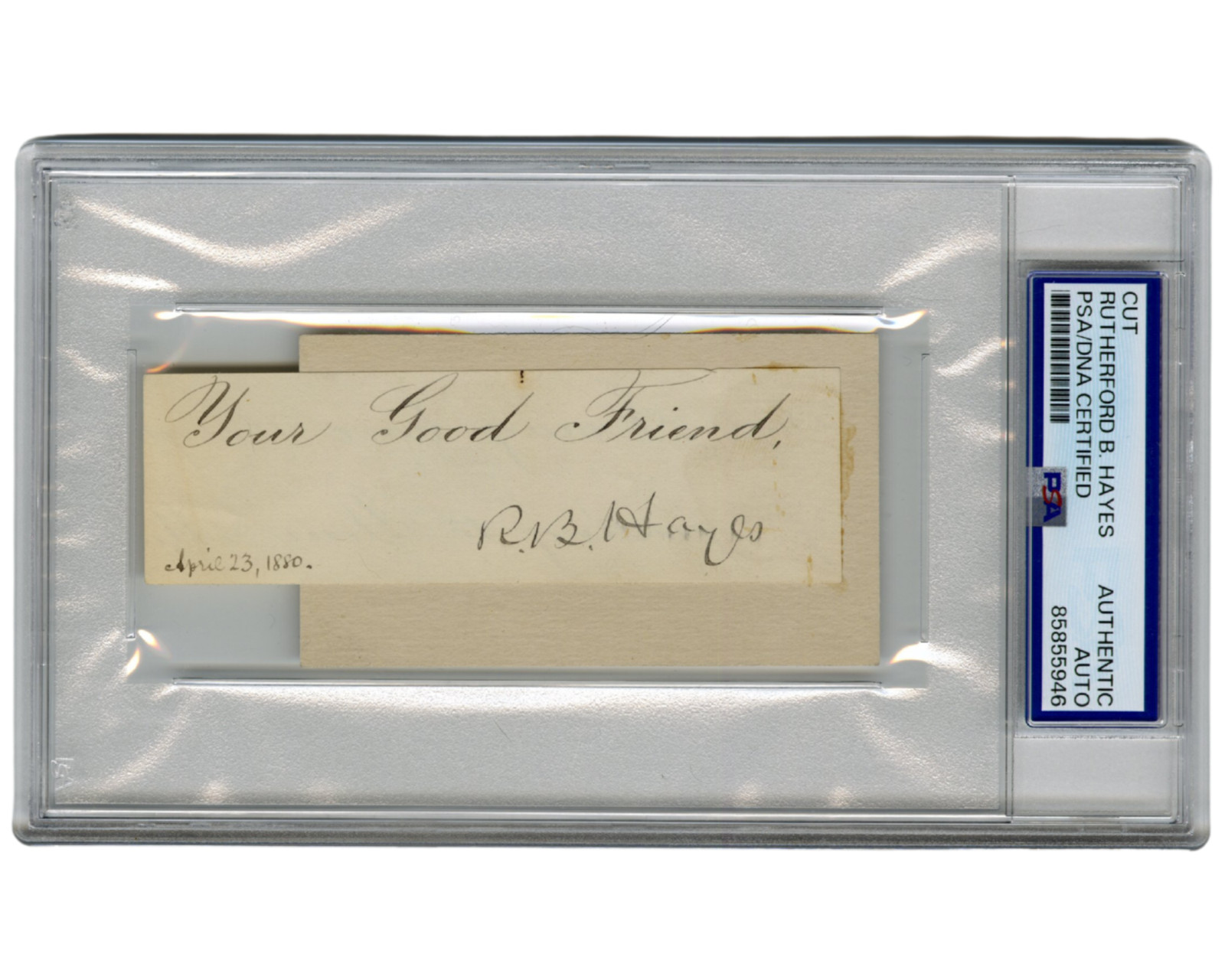 President Rutherford B. Hayes Signed Cut Document PSA Auto