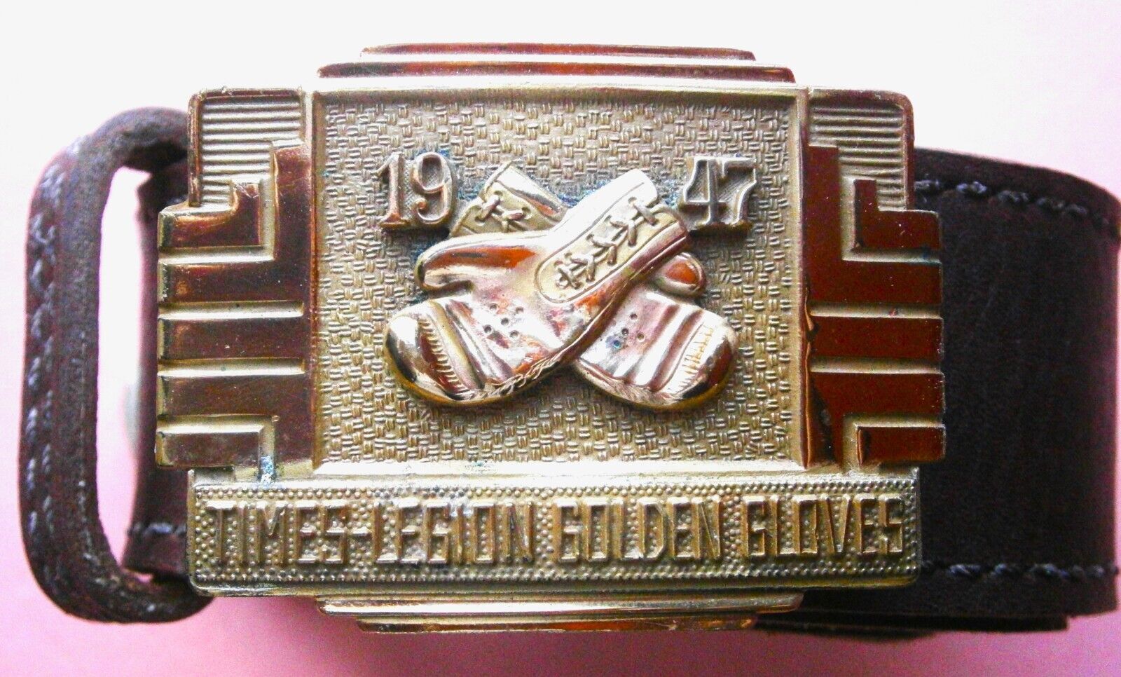 1947 Times-Legion Golden Gloves Belt Buckle