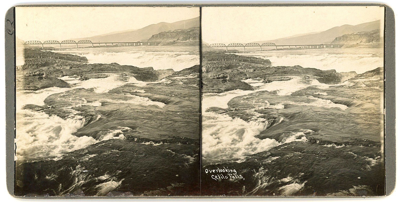 OREGON STEREOVIEW - Celilo Falls - Columbia River - Frank Patterson 1910s OREGON STEREOVIEW - Celilo Falls - Columbia River - Frank Patterson 1910s