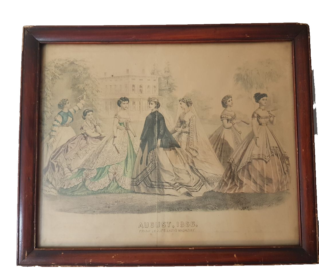 Vintage 1866 Frank Leslie’s Lady’s Magazine Fashion Plate Print Framed Victorian Vintage 1866 Frank Leslie’s Lady’s Magazine Fashion Plate Print Framed Victorian