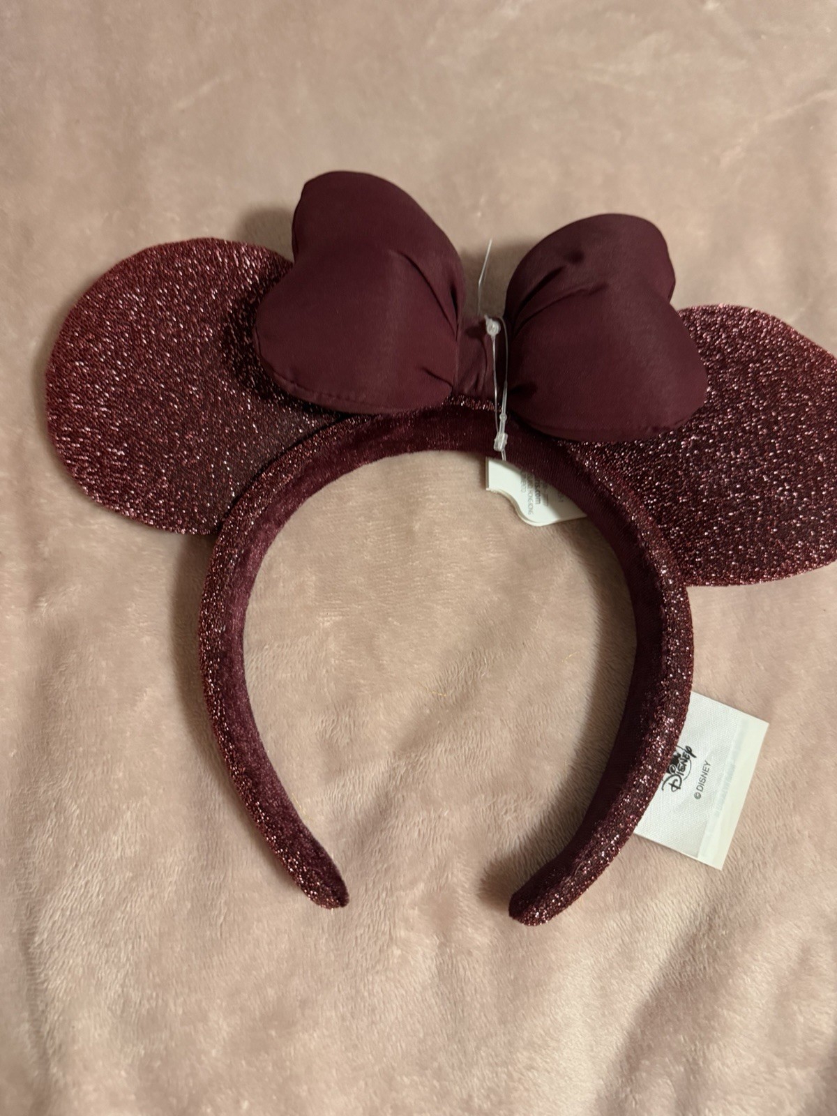 Disney Parks Burgundy Sparkly Minnie Mouse Ears Headband NWT 2026 Dark Cherry Disney Parks Burgundy Sparkly Minnie Mouse Ears Headband NWT 2026 Dark Cherry