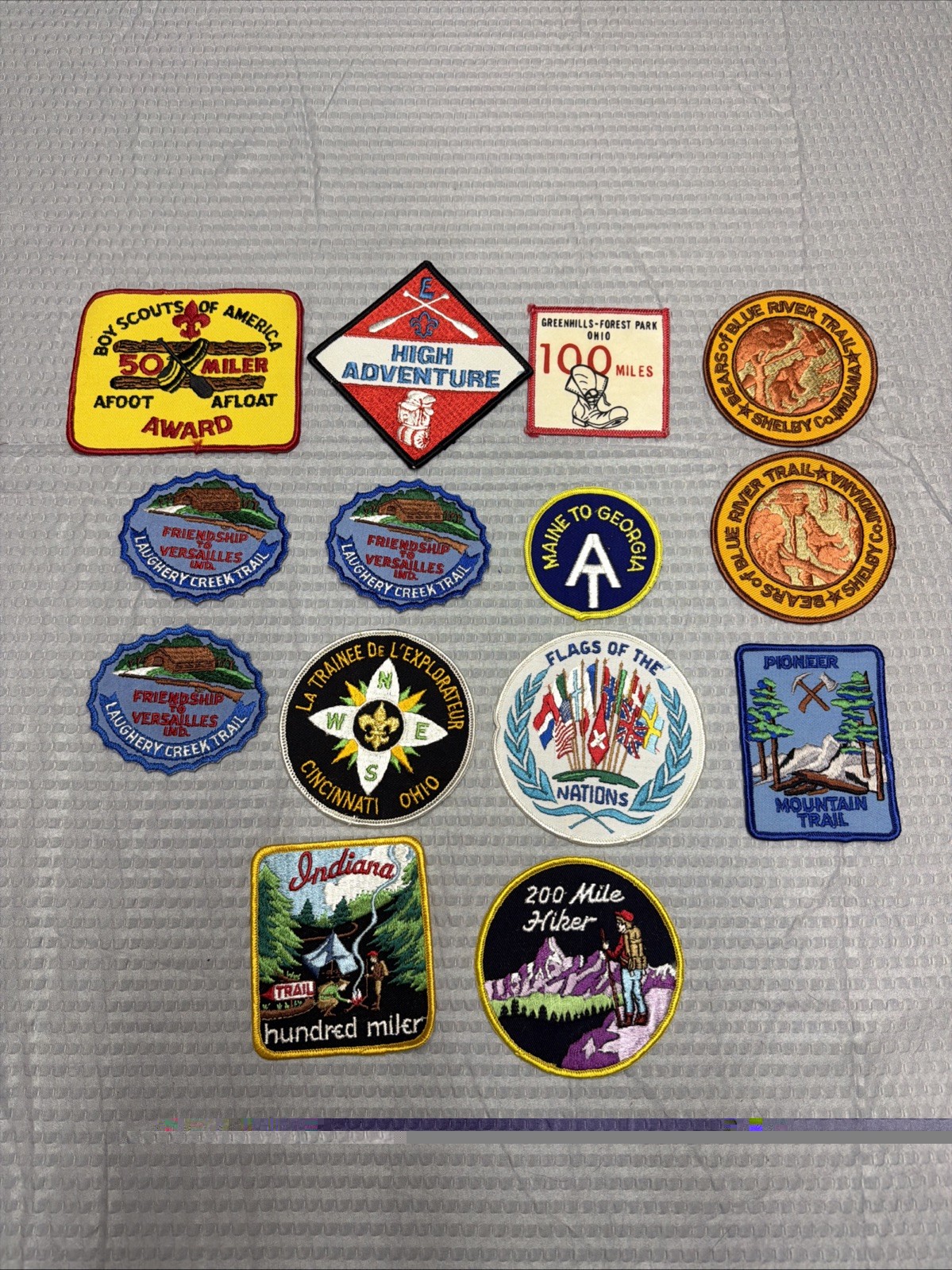 Vintage Boy Scout Patch Lot 14x Indiana Ohio Trail Maine To Georgia 100 200 Mi