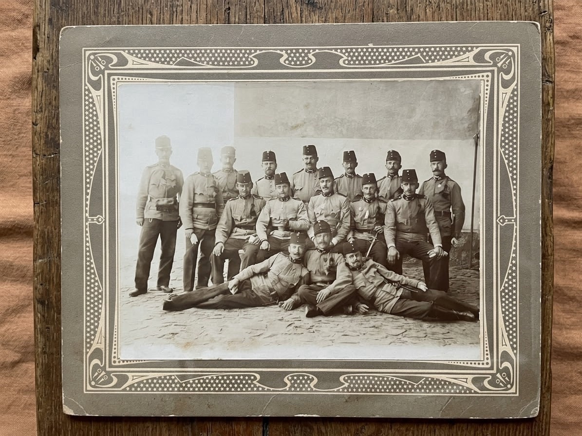 Antique WWI Austro-Hungarian Military Group Photo Art Nouveau Jugendstil