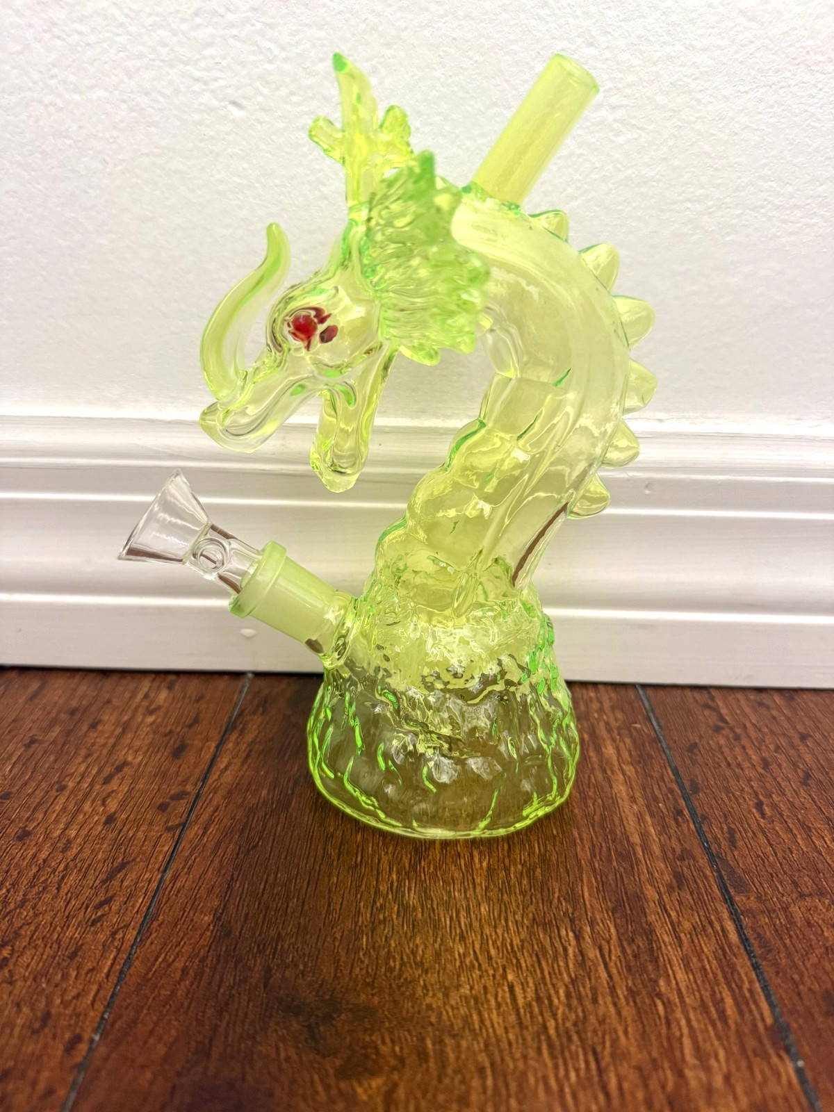 7” Premium Glass Water Pipe Art Dragon Yellow Monster 14mm