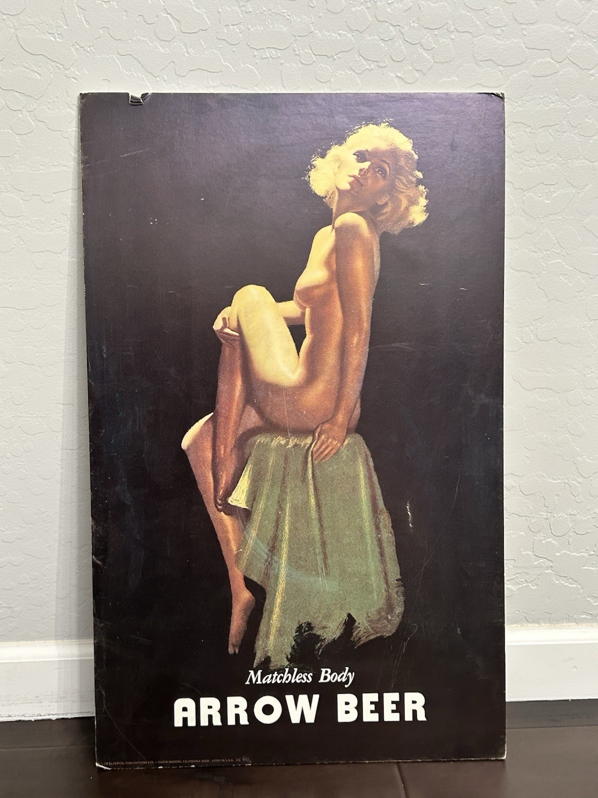 1974 Arrow Beer Matchless Body Pinup Board 1974 Arrow Beer Matchless Body Pinup Board