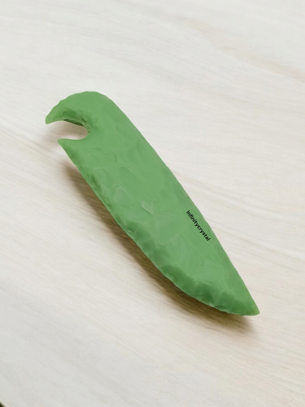 Unique Chrysoprase Glass Knife,Handcrafted Chief Dagger,Obsidian 5.5-6\