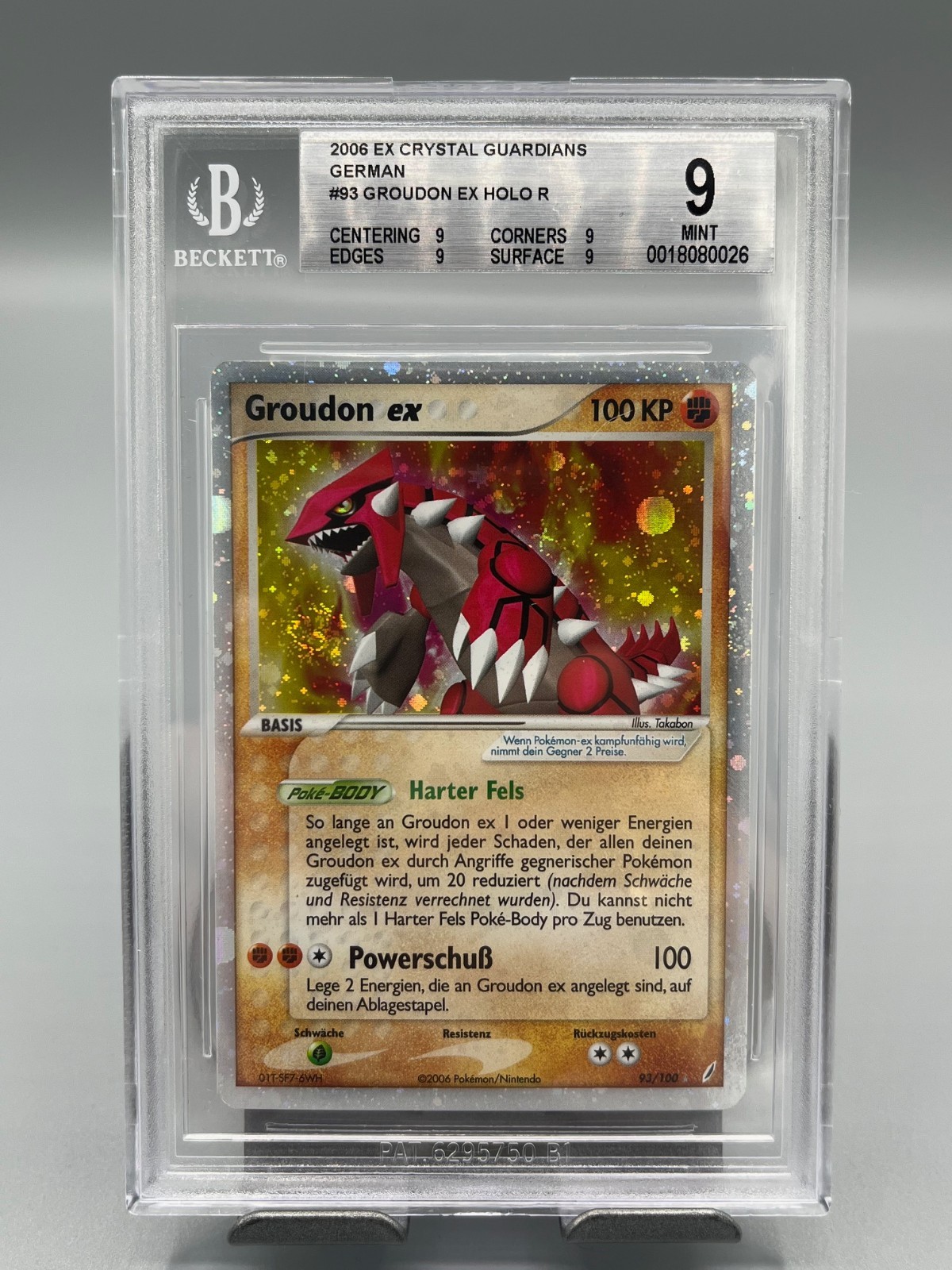 Pokemon TCG GROUDON EX BGS 9 HOLO R 2006 SWIRL EX CRYSTAL GUARDIANS GERMAN 93 Pokemon TCG GROUDON EX BGS 9 HOLO R 2006 SWIRL EX CRYSTAL GUARDIANS GERMAN 93