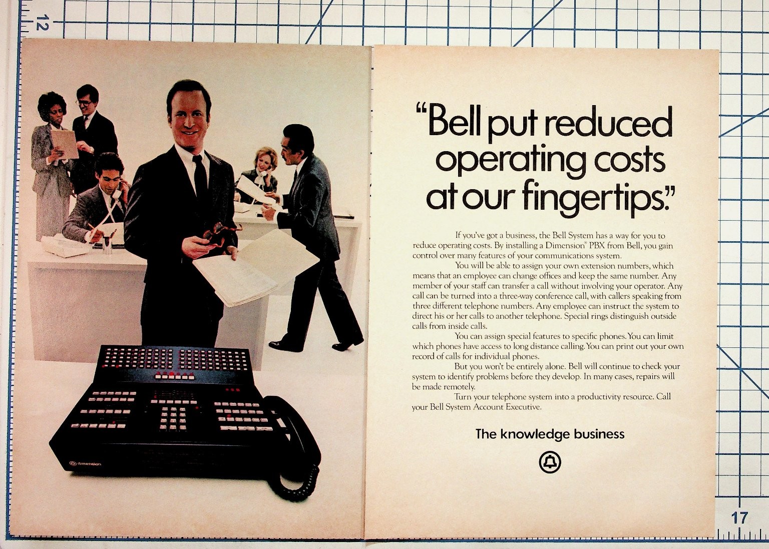 Vintage Bell System Dimension PBX Phone Ad 1970s AT&T Business Office Ephemera