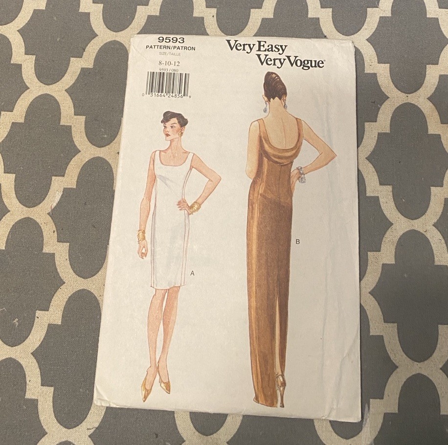 Vogue Misses Dress Pattern 9593 size 8-10-12 uncut Vogue Misses Dress Pattern 9593 size 8-10-12 uncut