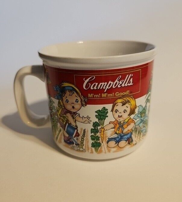 Vintage Campbell's Soup Kids Mug Bowl M’mm M’mm Good Red White