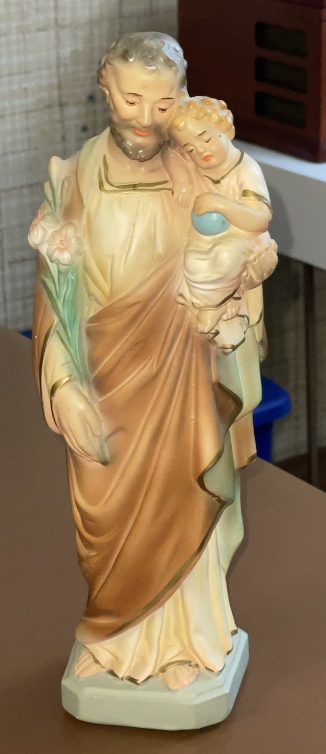 * VINTAGE PLASTER SAINT JOSEPH W/ CHILD STATUE 13\ * VINTAGE PLASTER SAINT JOSEPH W/ CHILD STATUE 13\