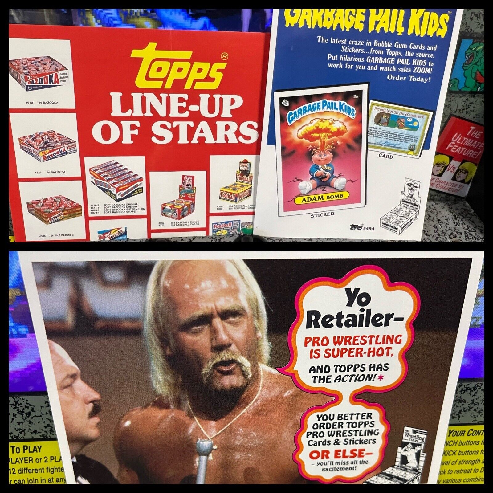 1985 Topps Garbage Pail Kids GPK Advertising Poster Sell Sheet Hulk Hogan