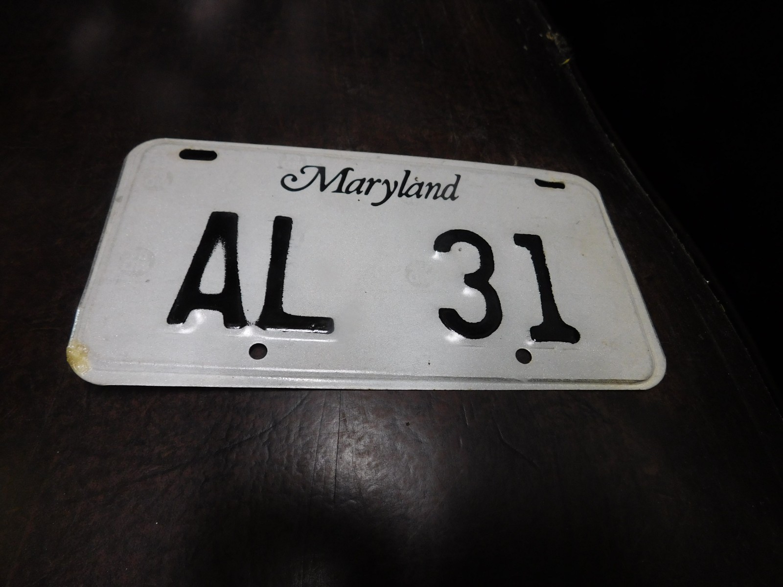 Maryland License Plate Tag MD Al 31 - Motorcycle Vanity American Legion Post 31