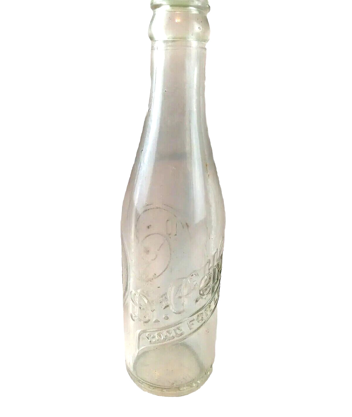 Vintage Dr. Pepper 10 2 4 Embossed Clear Glass Soda Bottle Winston Salem NC