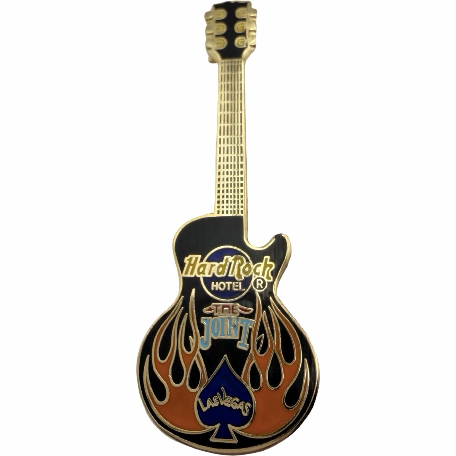 Hard Rock Hotel Las Vegas The Joint Guitar Pin Flames Spade Casino Souvenir Hard Rock Hotel Las Vegas The Joint Guitar Pin Flames Spade Casino Souvenir