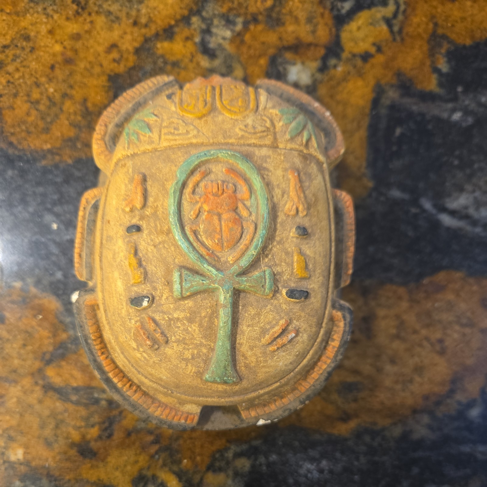 RARE ANCIENT EGYPTIAN ANTIQUE Key Life Scarab Horus Eye Protection Egypt History