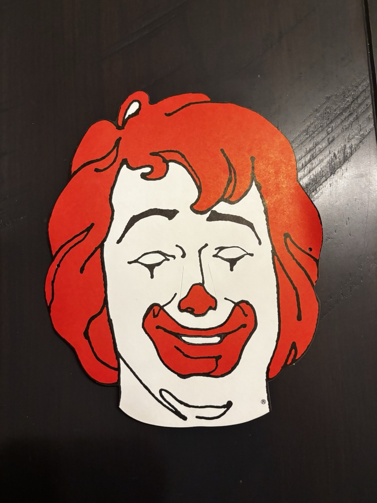 Vtg Ronald McDonald Paper Face Mask Punch Out Halloween 1974 Vtg Ronald McDonald Paper Face Mask Punch Out Halloween 1974