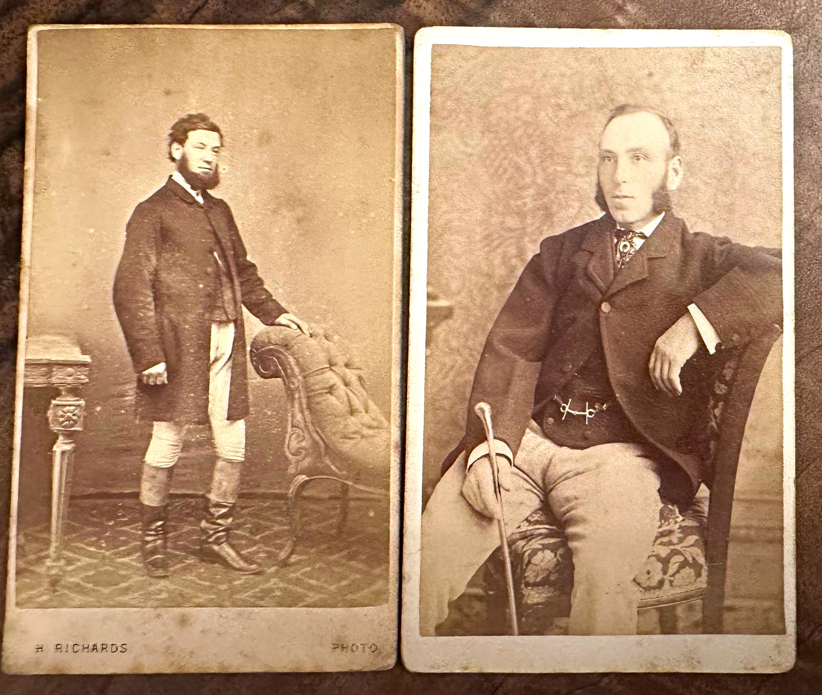 2 Antique Victorian CDV Photos Gentlemen Knee Breeches Kingston New Barnet 2 Antique Victorian CDV Photos Gentlemen Knee Breeches Kingston New Barnet