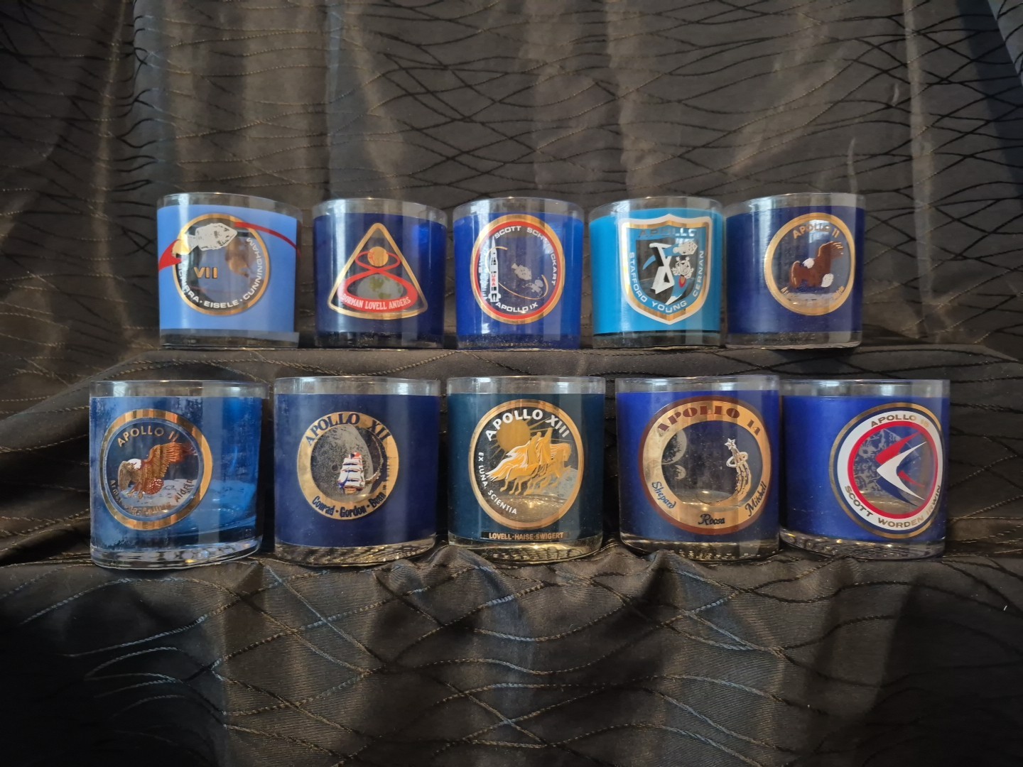 Vintage, NASA, Apollo Mission, Houze Art, Commemorative, Rocks Glass, Set 10 Vintage, NASA, Apollo Mission, Houze Art, Commemorative, Rocks Glass, Set 10