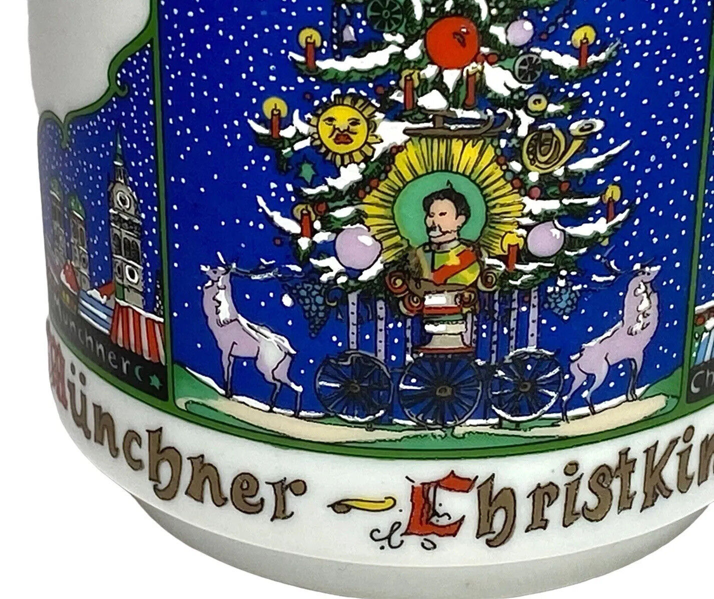 Vintage 1990s Munich Christkindlmarkt Germany Holiday Ceramic Coffee Mug Cup