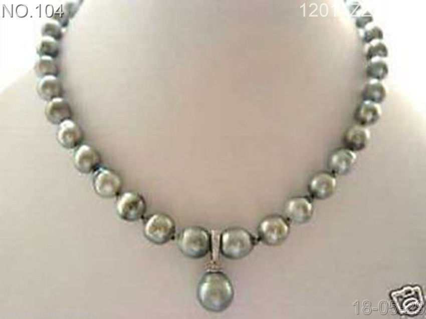 RARE High TAHITIAN PEARL NECKLACE WITH PENDANT 18inch