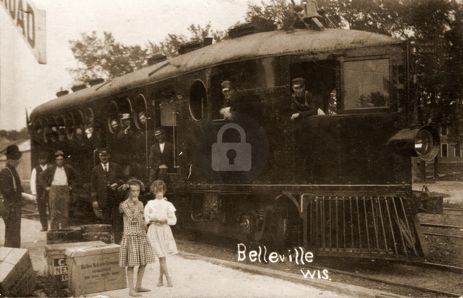 Belleville WI Wisconsin c1910 Mckeen Motor Car Trolley RPPC Photo Postcard COPY Belleville WI Wisconsin c1910 Mckeen Motor Car Trolley RPPC Photo Postcard COPY