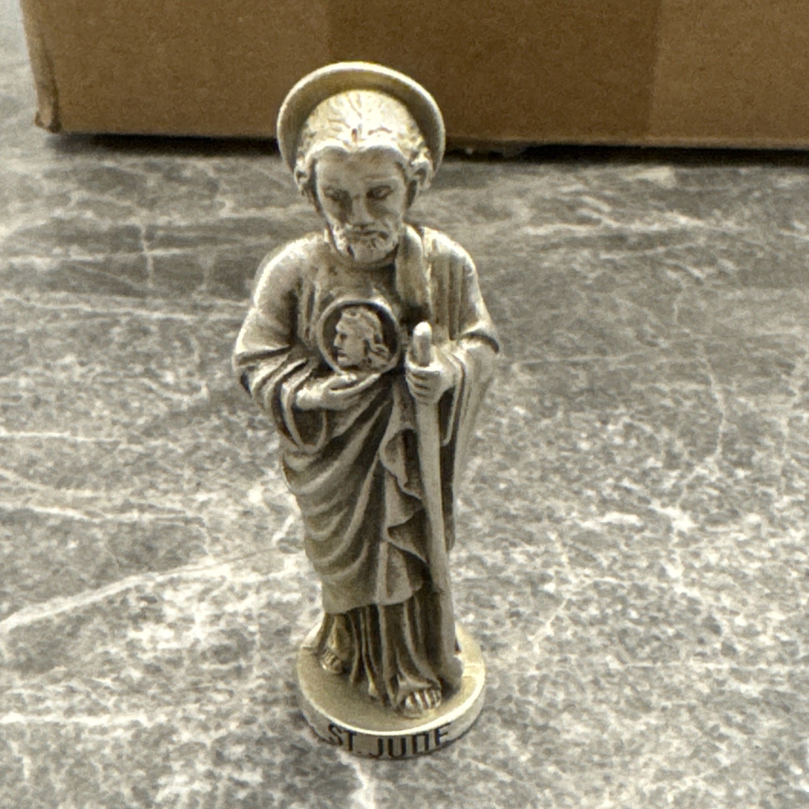 Vintage mini Pewter Figurine of St.Jude by Creed Co. Vintage mini Pewter Figurine of St.Jude by Creed Co.