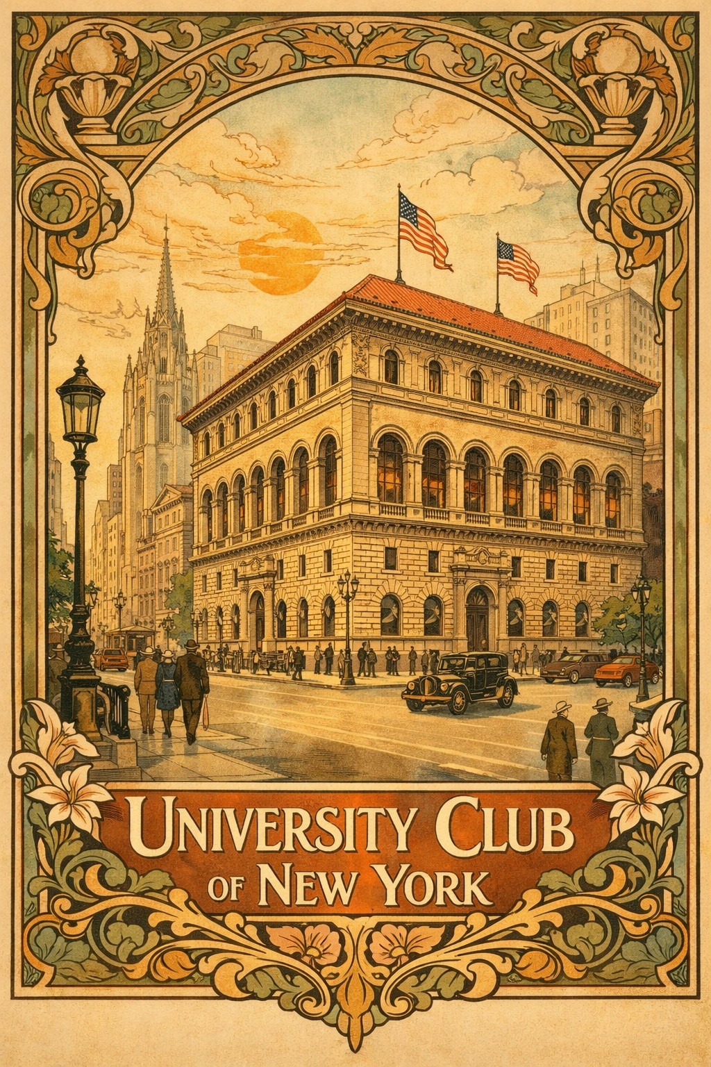 ๐ University Club of New York Vintage Poster - 24x36โ - 200gsm Paper๐๏ธ ๐ University Club of New York Vintage Poster - 24x36โ - 200gsm Paper๐๏ธ