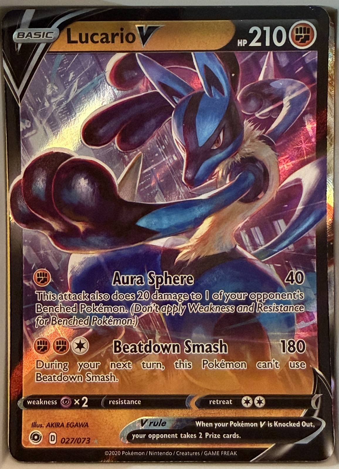 Lucario V 027/073 - Pokemon TCG Champion's Path Ultra Rare (NM)