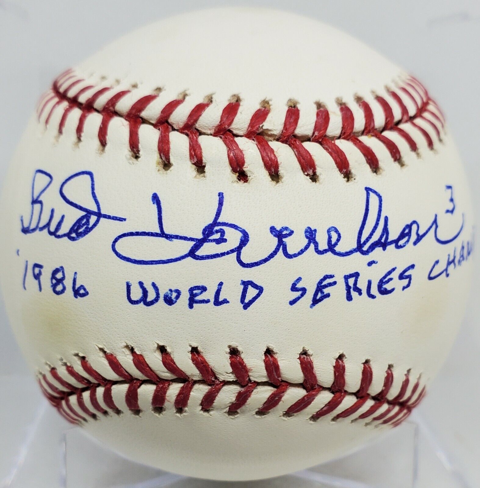 Bud Harrelson 1986 New York Mets Autographed Signed OML Baseball COA World Champ