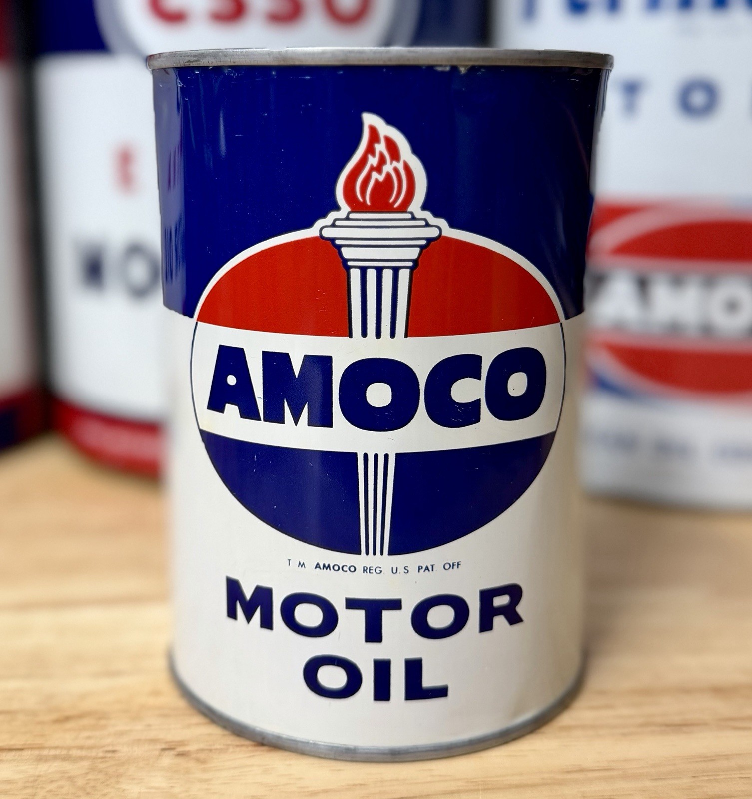 Vintage Amoco Motor Oil Can Quart Empty Vintage Amoco Motor Oil Can Quart Empty