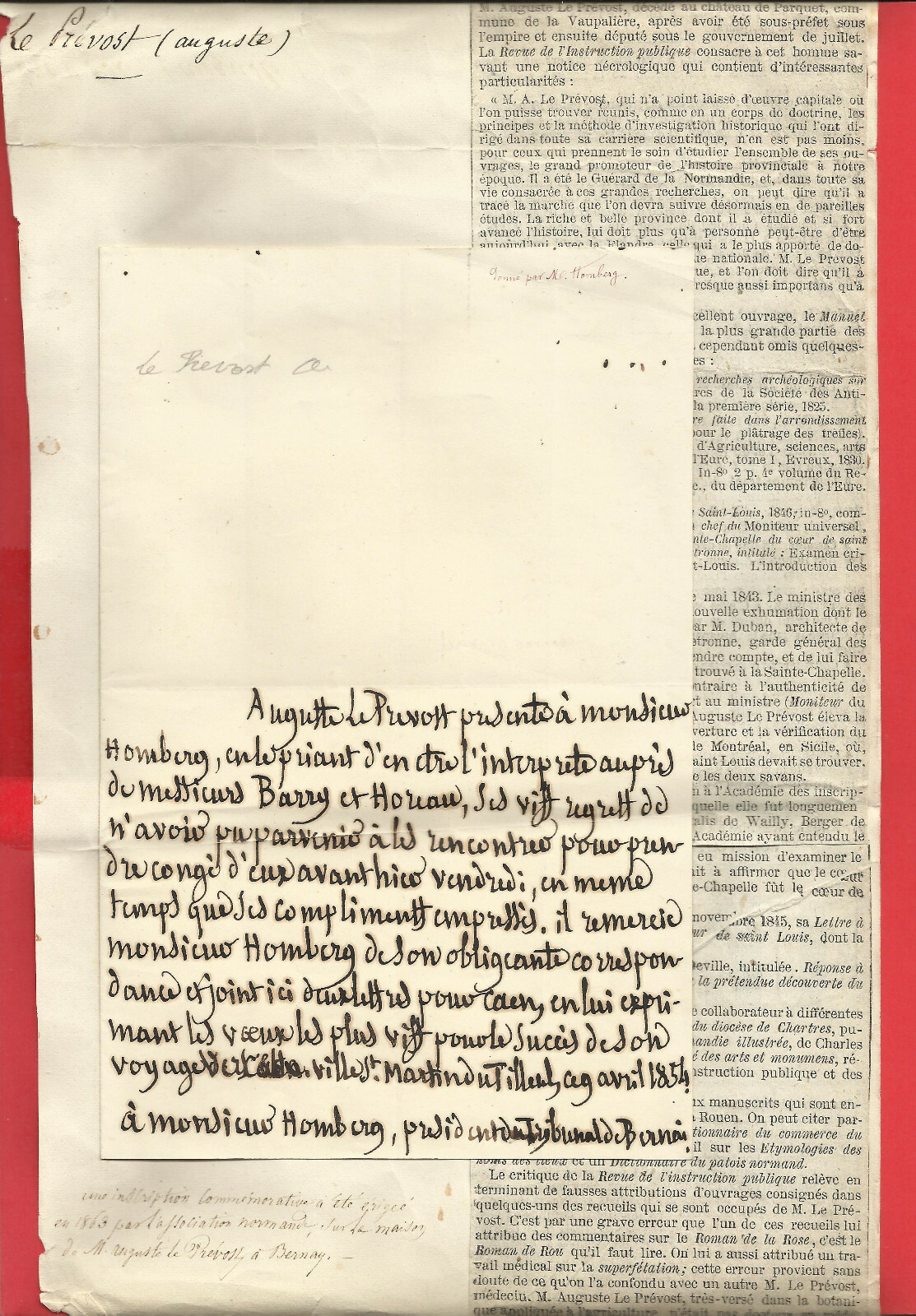 AC33-L.A-AUGUSTE LE PREVOST-[GEOLOGIST-ARCHAEOLOGIST]-CAEN-1854