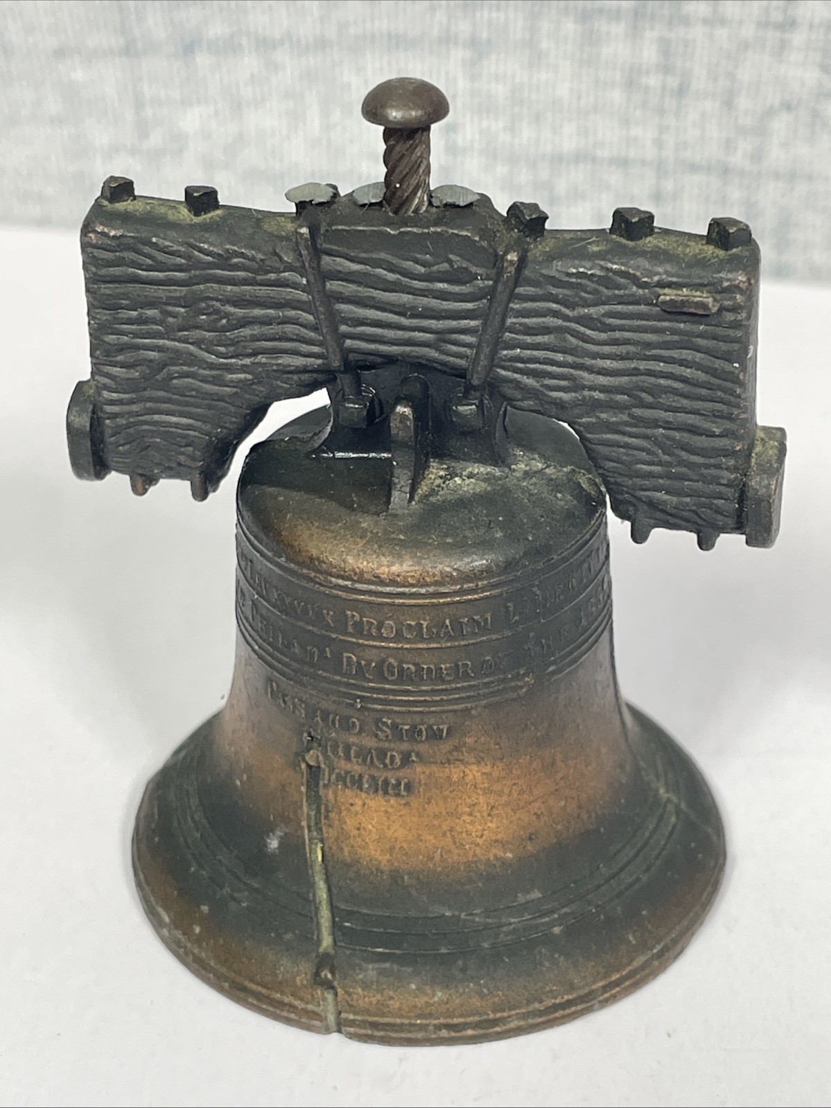 Vintage Miniature Liberty Bell Souvenir 2” Bronze  Alloy Pre Owned