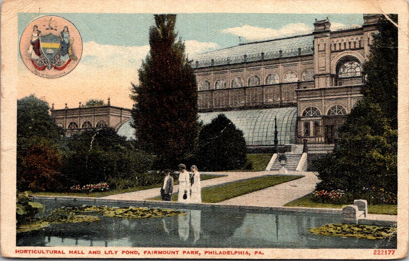 Horticultural Hall Lily Pond Fairmount Park Philadelphia PA Vtg Postcard 5P21-23 Horticultural Hall Lily Pond Fairmount Park Philadelphia PA Vtg Postcard 5P21-23