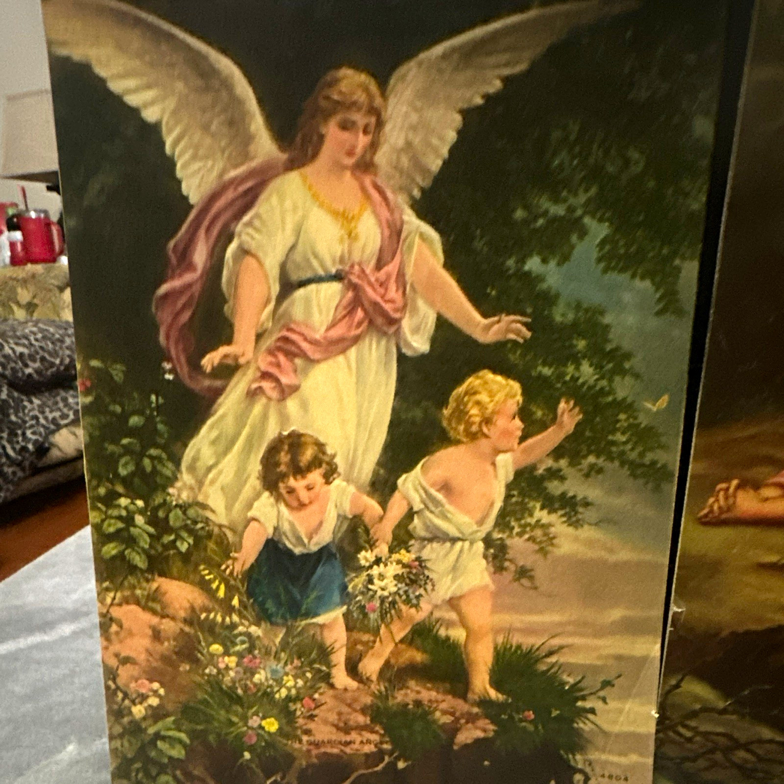 Vintage Christian Art Lithographs Lot: Guardian Angel, Christ in Gethsemane Vintage Christian Art Lithographs Lot: Guardian Angel, Christ in Gethsemane