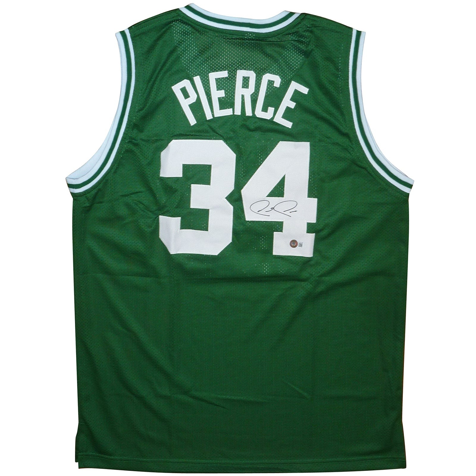 Paul Pierce Autographed Boston (Green #34) Custom Jersey - Beckett Witness Paul Pierce Autographed Boston (Green #34) Custom Jersey - Beckett Witness