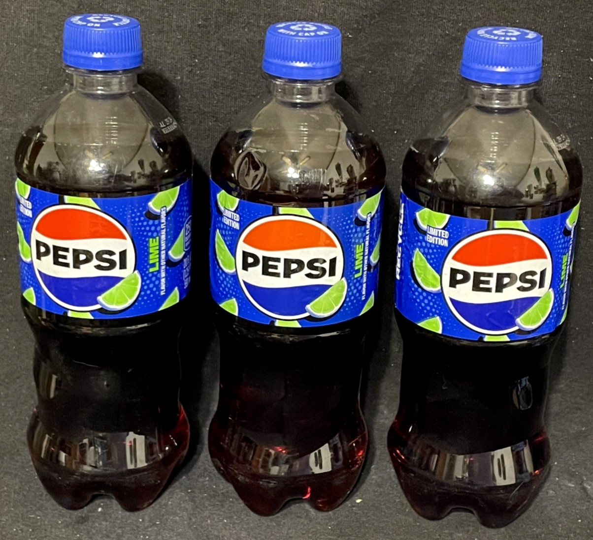 Pepsi Lime Limited Edition 20oz 3 Bottles Cola Discontinued Collectible NEW Pepsi Lime Limited Edition 20oz 3 Bottles Cola Discontinued Collectible NEW