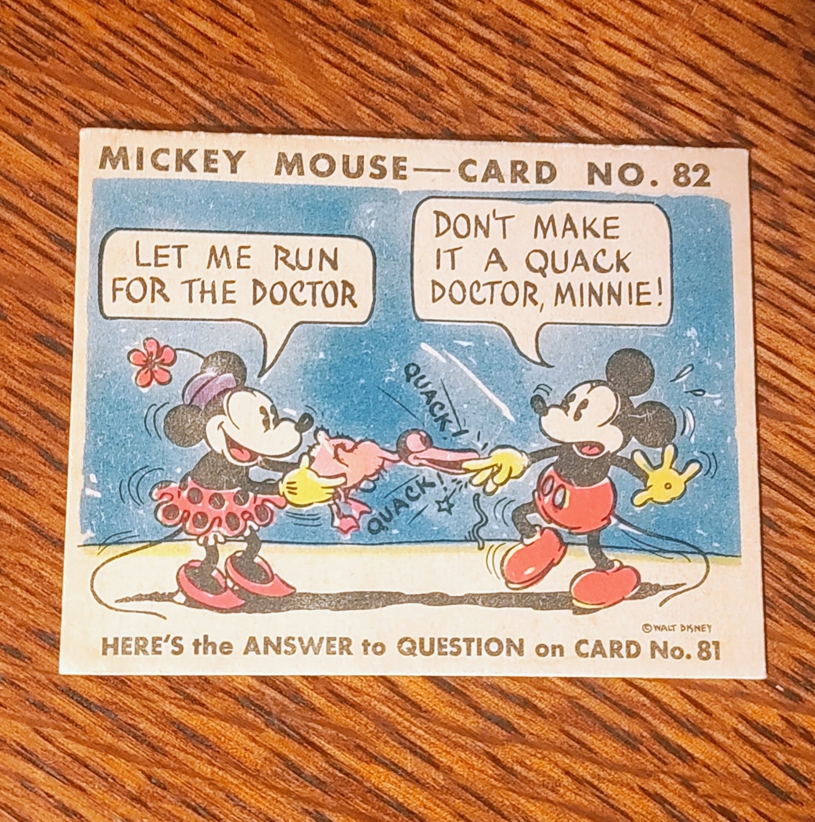 1935 Mickey Mouse Gum Card R89 - Early Disney #82 TOUGH High # Clean Front 1935 Mickey Mouse Gum Card R89 - Early Disney #82 TOUGH High # Clean Front