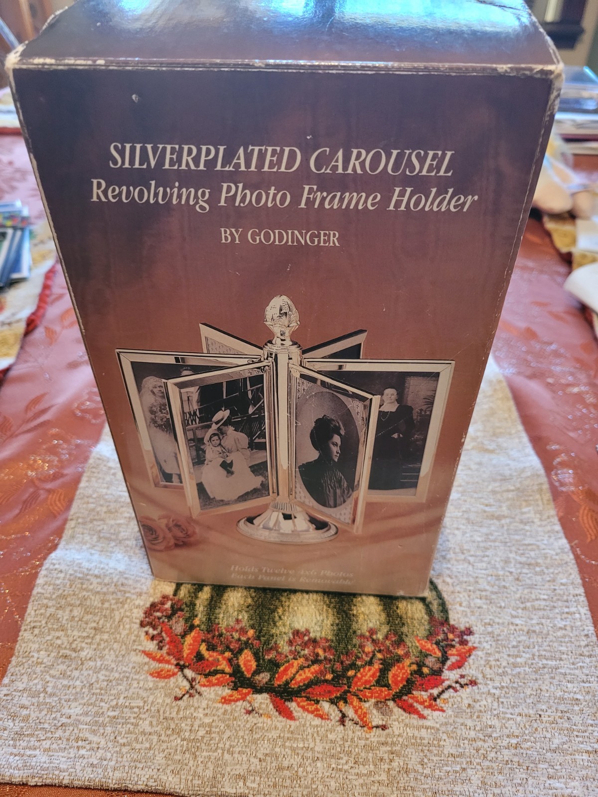 Godinger Silver Plated Carousel Revolving Photo Frame Holder, Holds 12 3x5 Godinger Silver Plated Carousel Revolving Photo Frame Holder, Holds 12 3x5