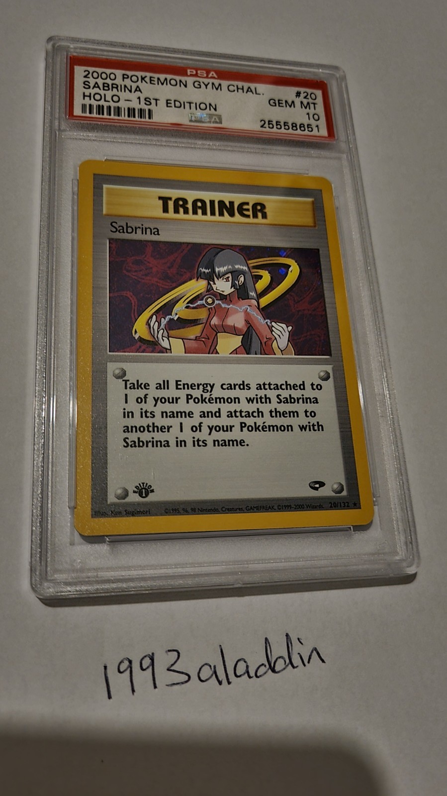Pokemon Sabrina Gym Challenge 1st Edition Holo Rare # 20/132 PSA 10 Gem Mint Pokemon Sabrina Gym Challenge 1st Edition Holo Rare # 20/132 PSA 10 Gem Mint
