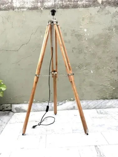 Antique Vintage Wooden Tripod Stand For Floor lamp Home Décor Hand Painted Gift