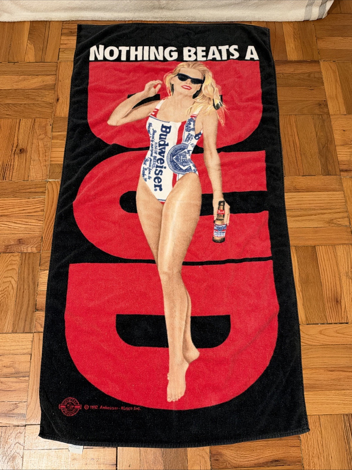 Vintage 1992 Budweiser Bud Girl Bath/Beach Towel Vintage 1992 Budweiser Bud Girl Bath/Beach Towel