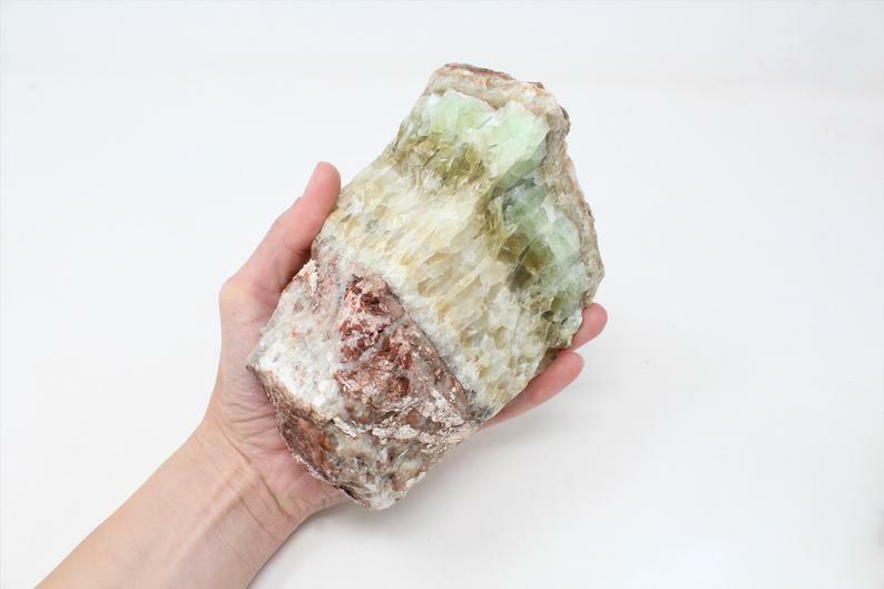 Green Calcite XL Rough Raw Chunk from Mexico, High Grade A Quality Green Calcite XL Rough Raw Chunk from Mexico, High Grade A Quality